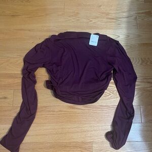 Free People Beach Burgundy Cierra Set Crop Top Skirt Medium NWOT